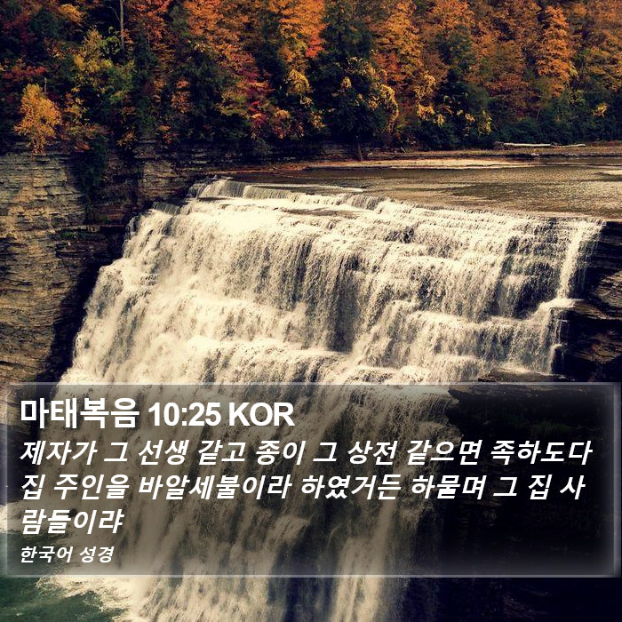 마태복음 10:25 KOR Bible Study