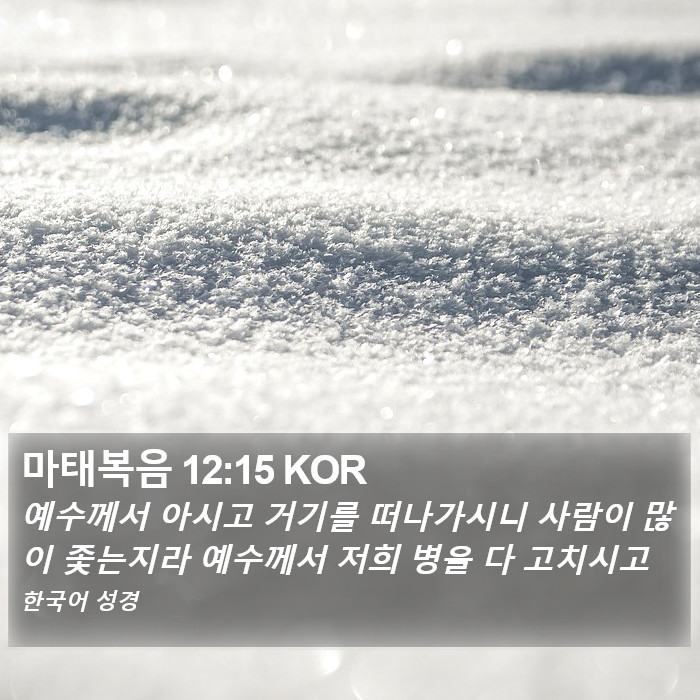 마태복음 12:15 KOR Bible Study