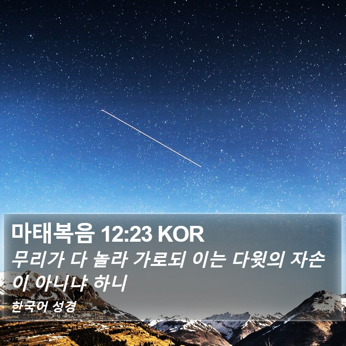 마태복음 12:23 KOR Bible Study