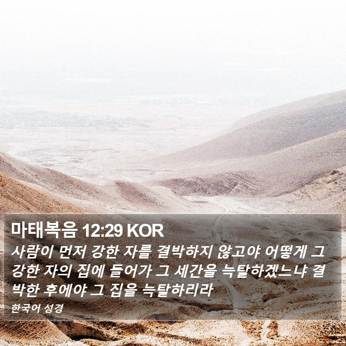 마태복음 12:29 KOR Bible Study