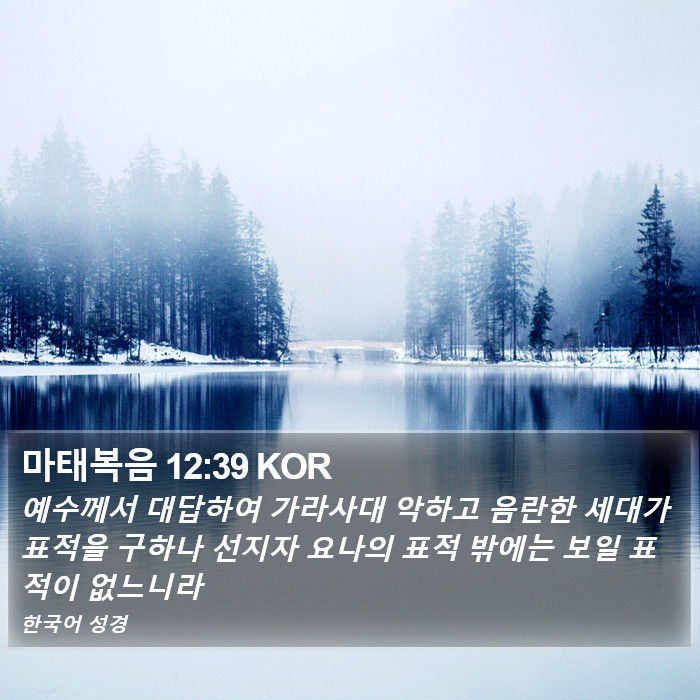 마태복음 12:39 KOR Bible Study