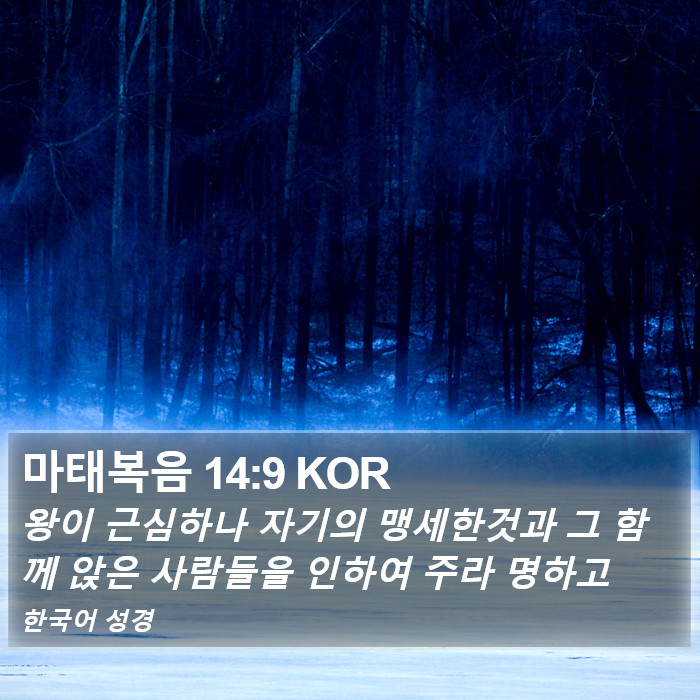 마태복음 14:9 KOR Bible Study