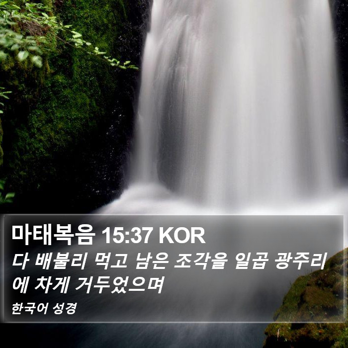 마태복음 15:37 KOR Bible Study