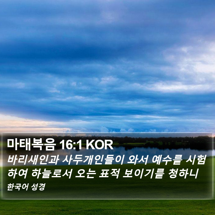 마태복음 16:1 KOR Bible Study