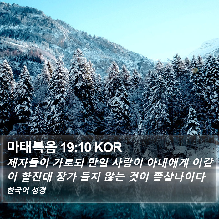 마태복음 19:10 KOR Bible Study