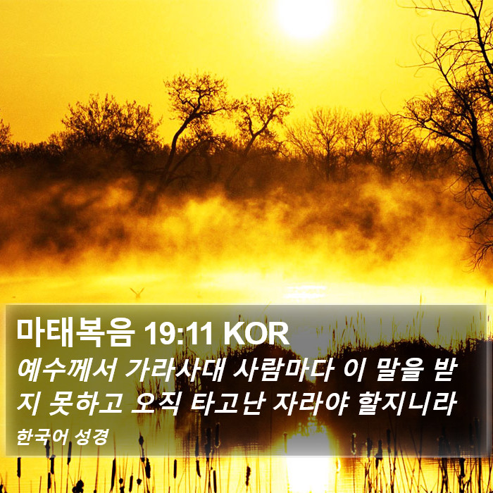 마태복음 19:11 KOR Bible Study