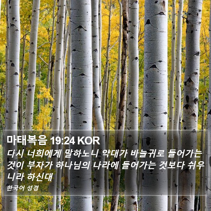 마태복음 19:24 KOR Bible Study