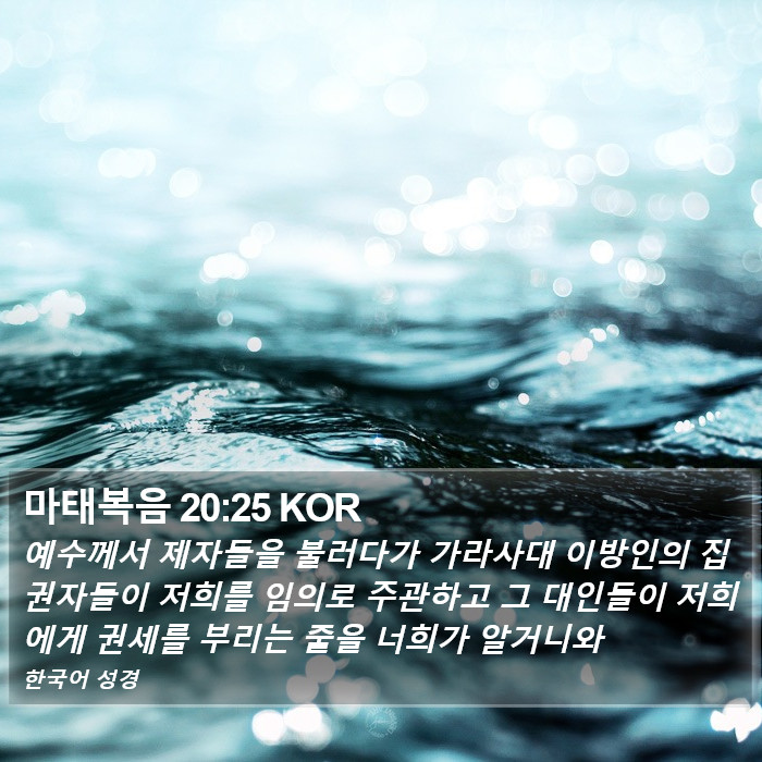 마태복음 20:25 KOR Bible Study