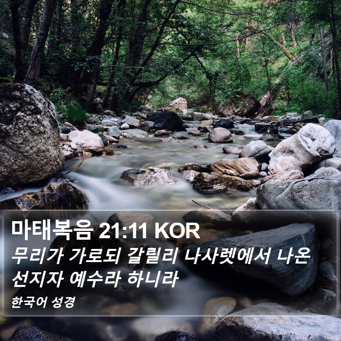 마태복음 21:11 KOR Bible Study