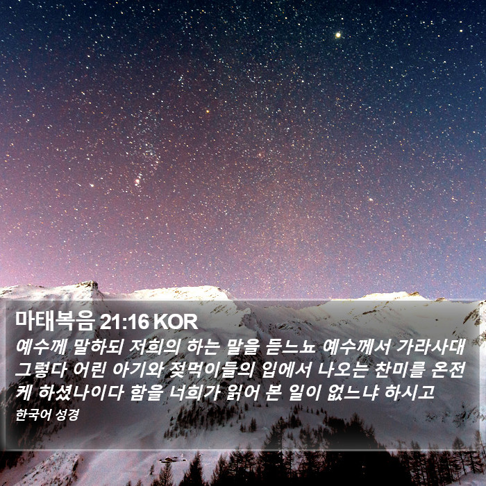 마태복음 21:16 KOR Bible Study