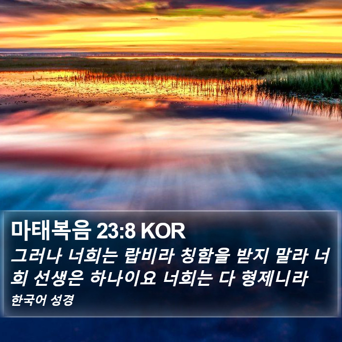 마태복음 23:8 KOR Bible Study
