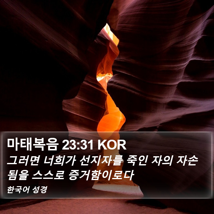 마태복음 23:31 KOR Bible Study