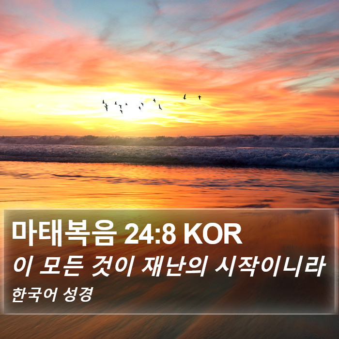 마태복음 24:8 KOR Bible Study