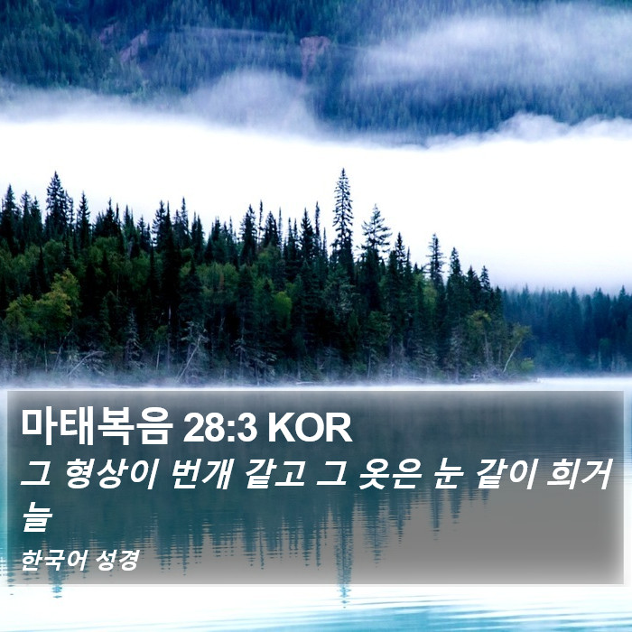 마태복음 28:3 KOR Bible Study