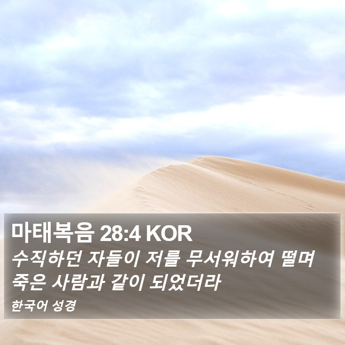 마태복음 28:4 KOR Bible Study