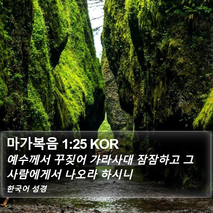 마가복음 1:25 KOR Bible Study
