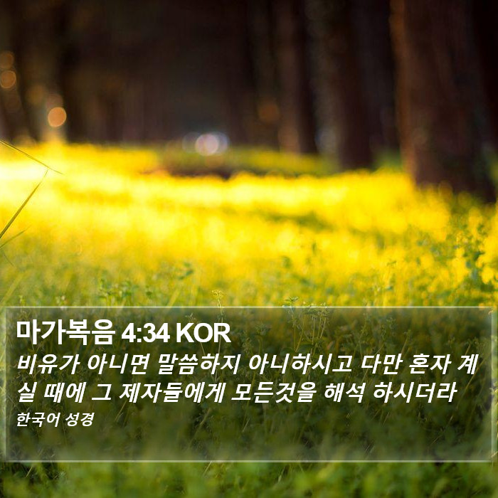 마가복음 4:34 KOR Bible Study