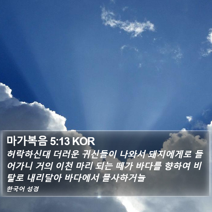 마가복음 5:13 KOR Bible Study