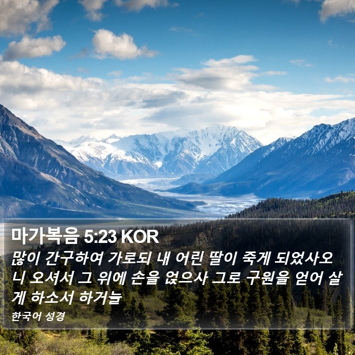 마가복음 5:23 KOR Bible Study