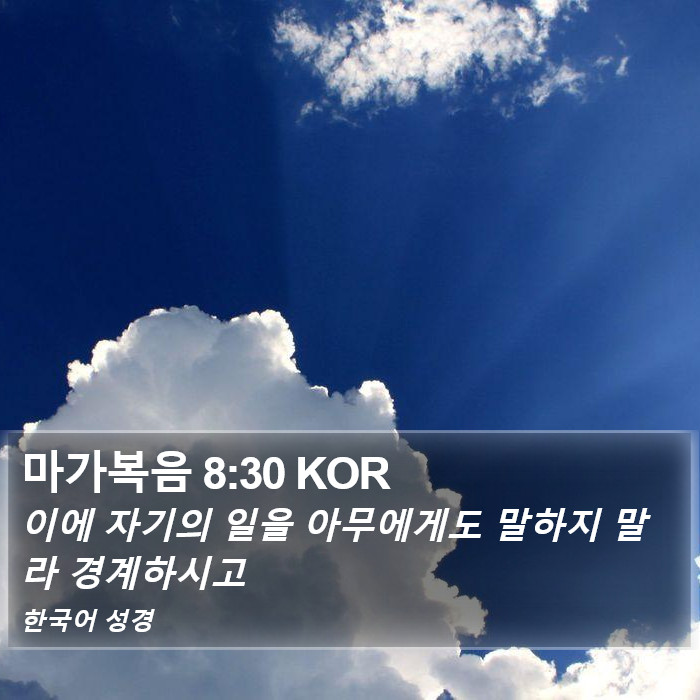 마가복음 8:30 KOR Bible Study