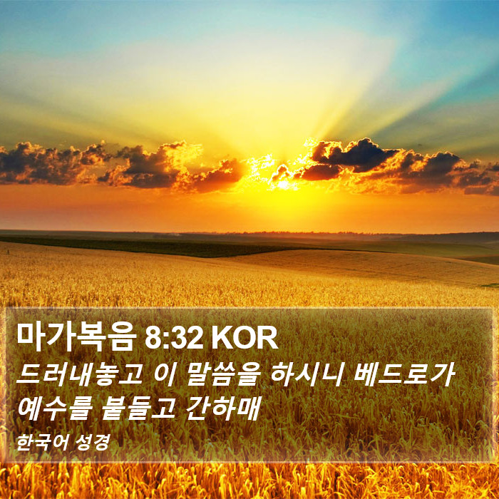 마가복음 8:32 KOR Bible Study