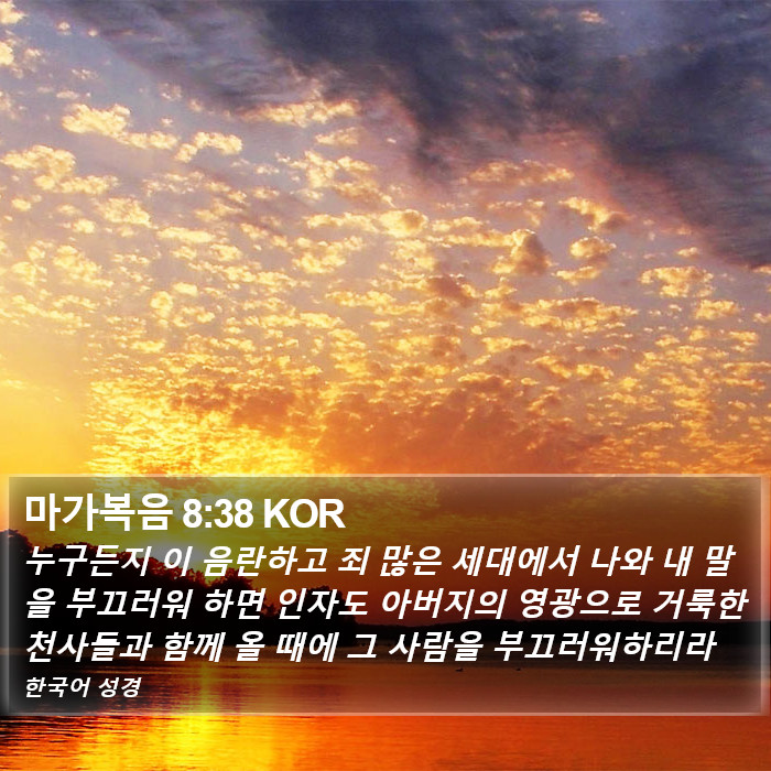 마가복음 8:38 KOR Bible Study