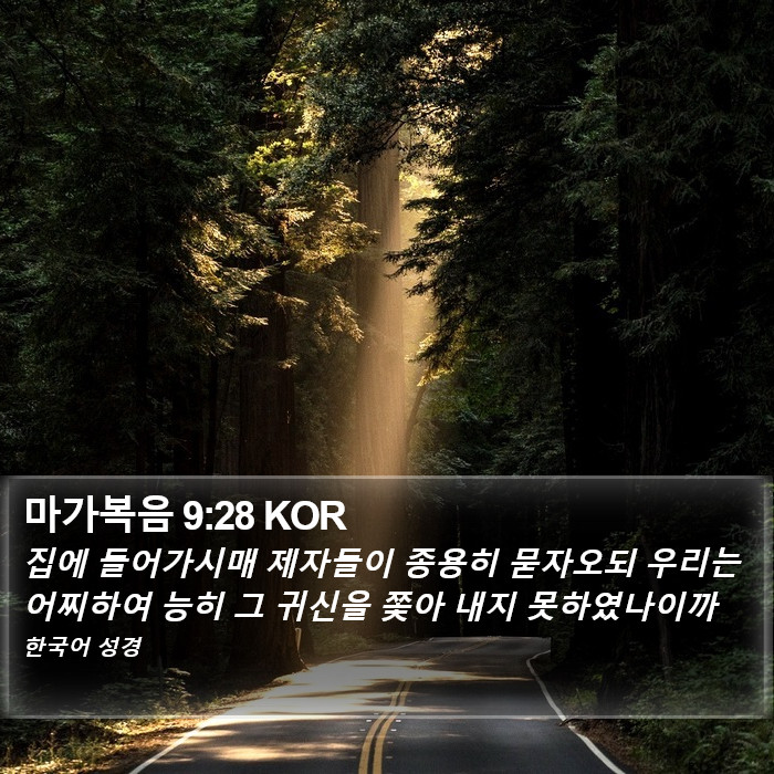 마가복음 9:28 KOR Bible Study