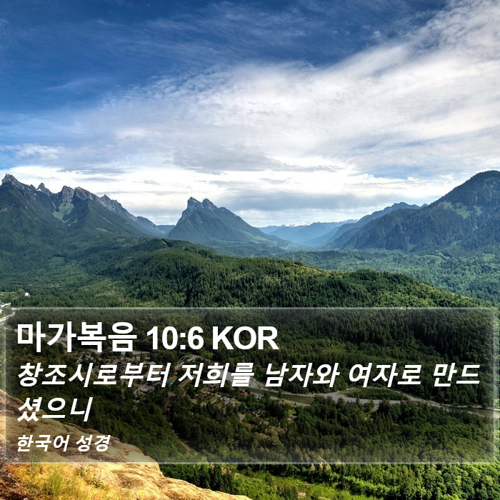 마가복음 10:6 KOR Bible Study