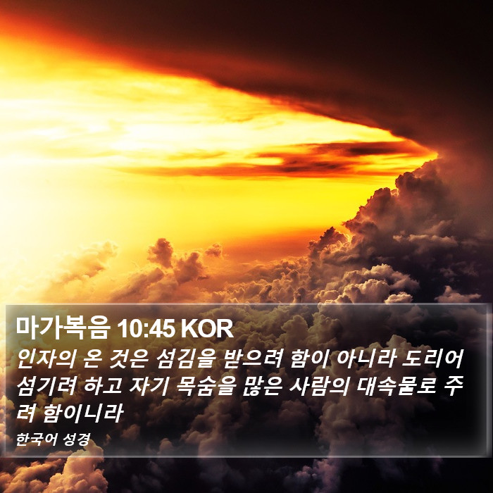 마가복음 10:45 KOR Bible Study