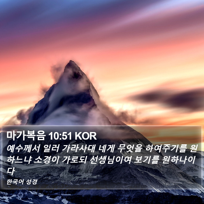 마가복음 10:51 KOR Bible Study