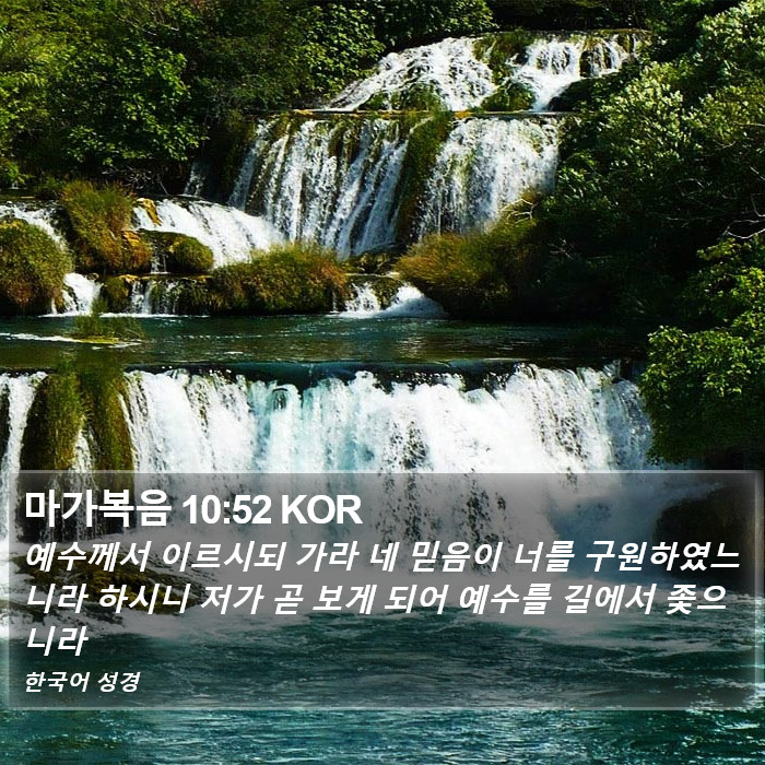 마가복음 10:52 KOR Bible Study