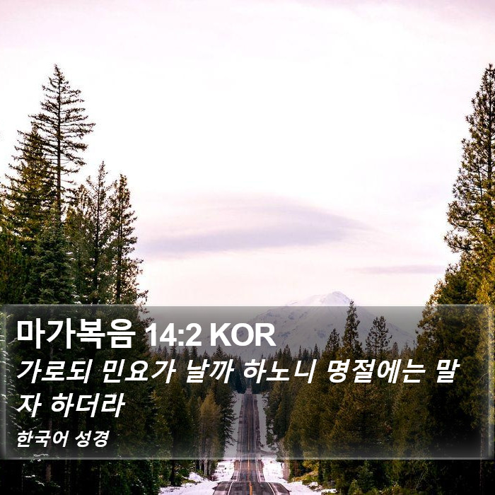 마가복음 14:2 KOR Bible Study