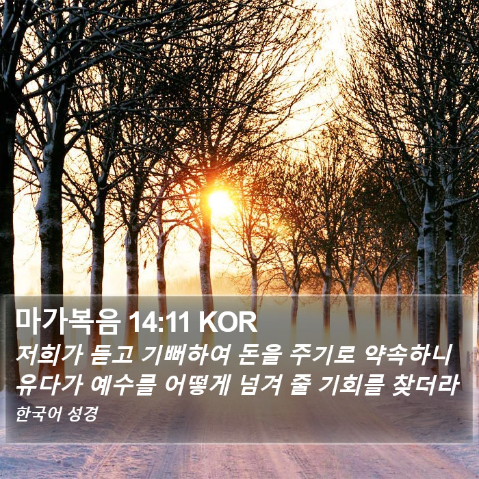 마가복음 14:11 KOR Bible Study