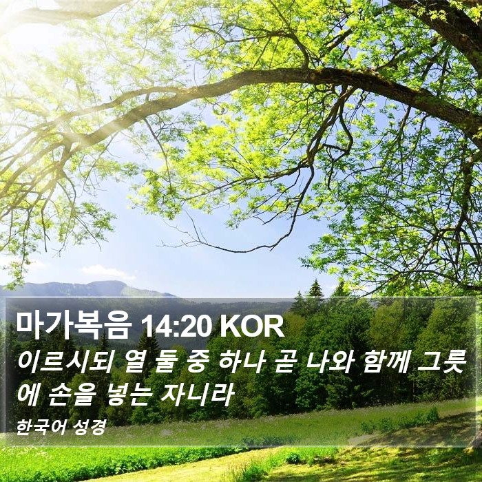 마가복음 14:20 KOR Bible Study