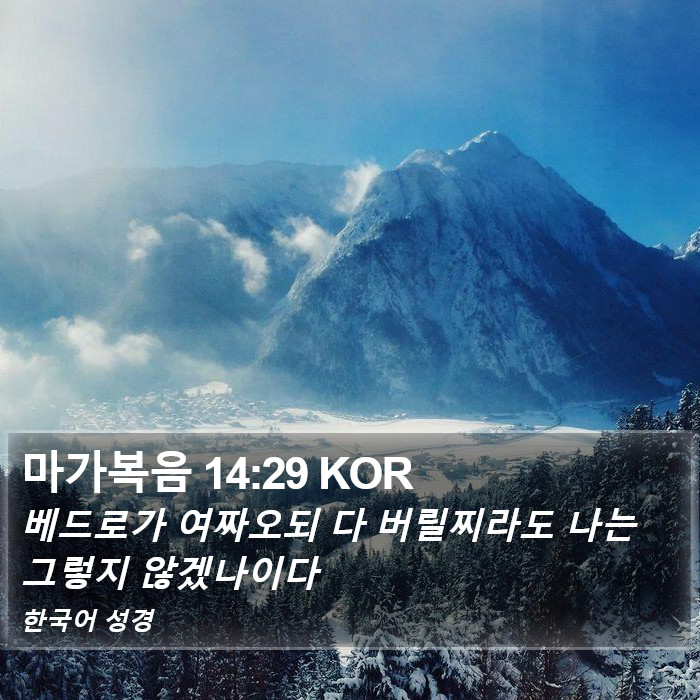 마가복음 14:29 KOR Bible Study