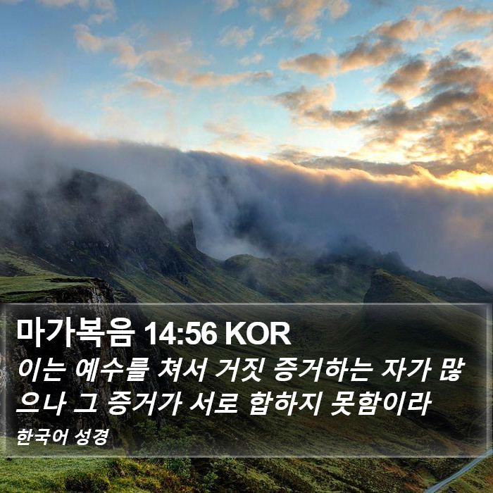 마가복음 14:56 KOR Bible Study