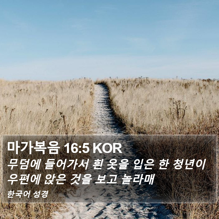 마가복음 16:5 KOR Bible Study