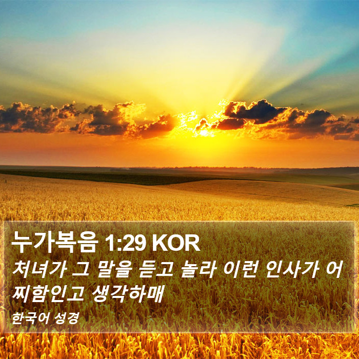 누가복음 1:29 KOR Bible Study