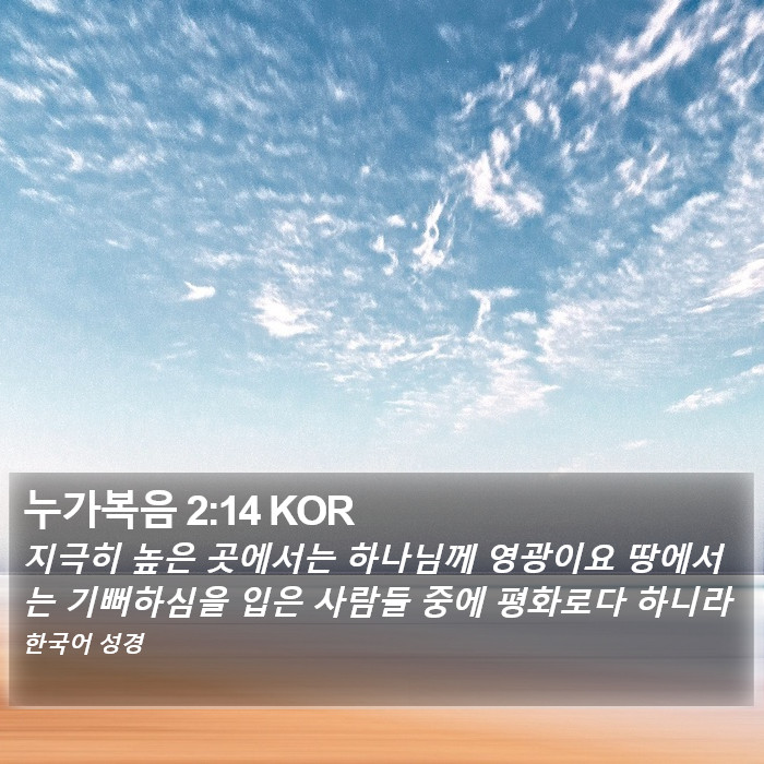 누가복음 2:14 KOR Bible Study