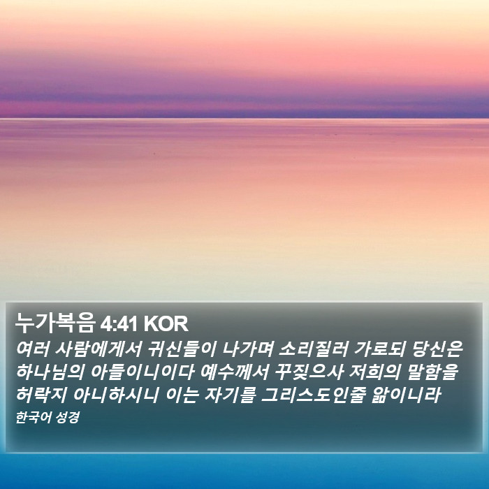 누가복음 4:41 KOR Bible Study