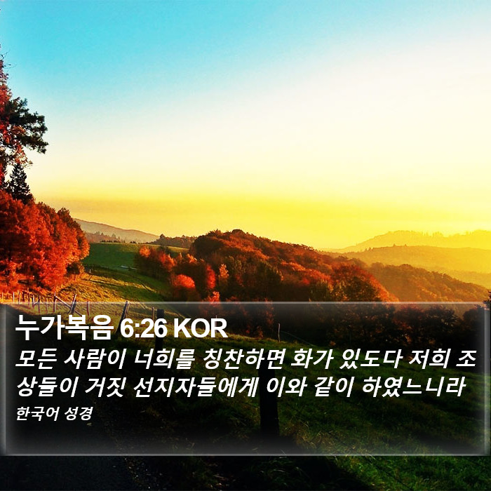 누가복음 6:26 KOR Bible Study