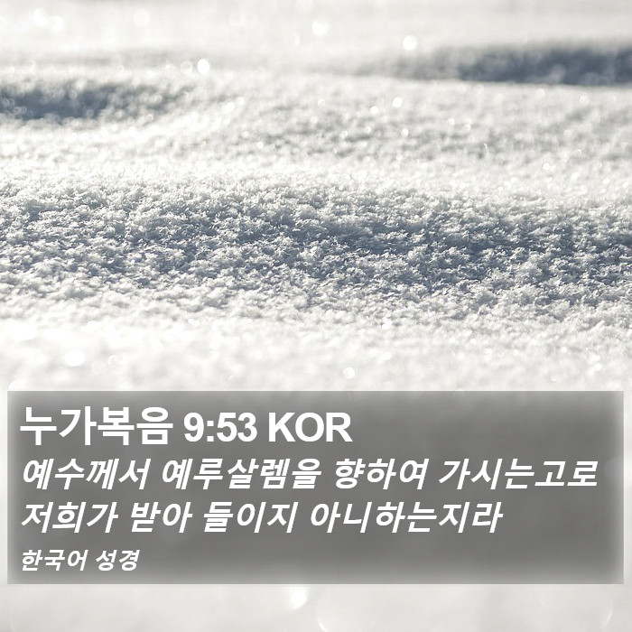 누가복음 9:53 KOR Bible Study