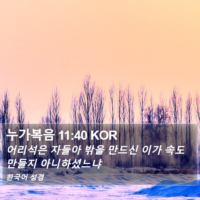 누가복음 11:40 KOR Bible Study