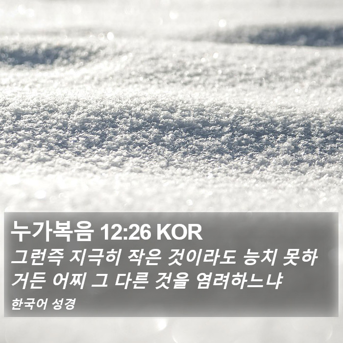 누가복음 12:26 KOR Bible Study