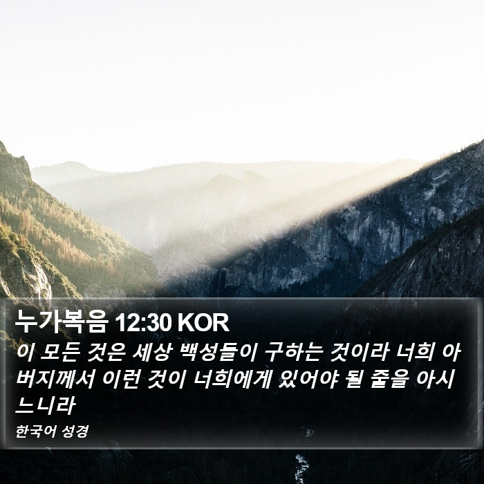 누가복음 12:30 KOR Bible Study