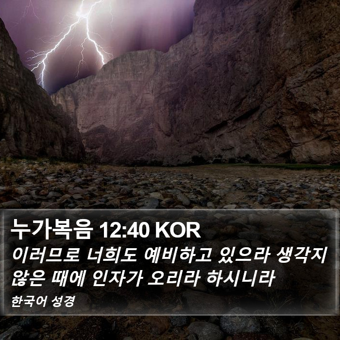 누가복음 12:40 KOR Bible Study