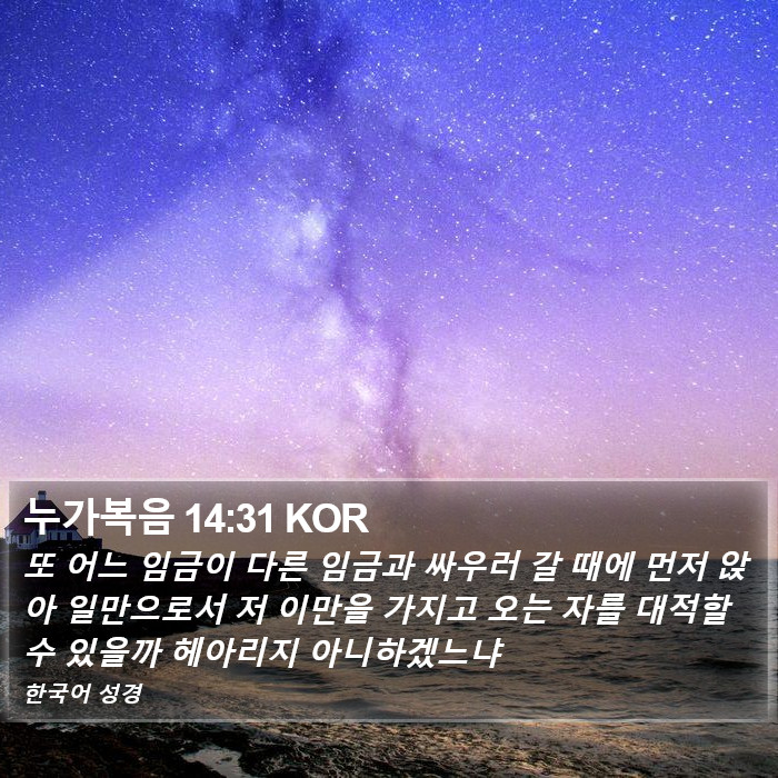 누가복음 14:31 KOR Bible Study