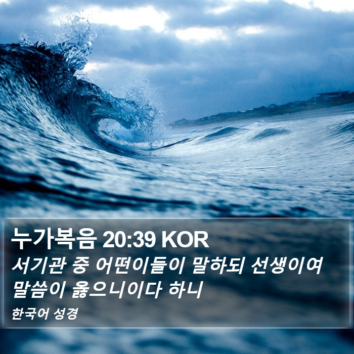 누가복음 20:39 KOR Bible Study