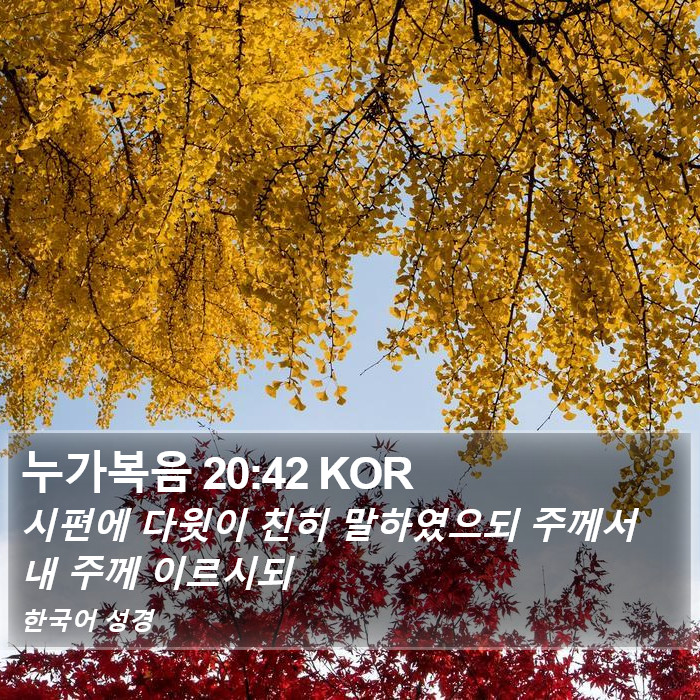 누가복음 20:42 KOR Bible Study