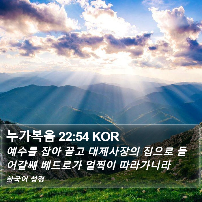 누가복음 22:54 KOR Bible Study